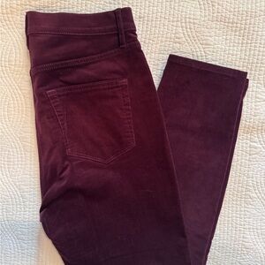 LOFT Deep Red Corduroy Trousers